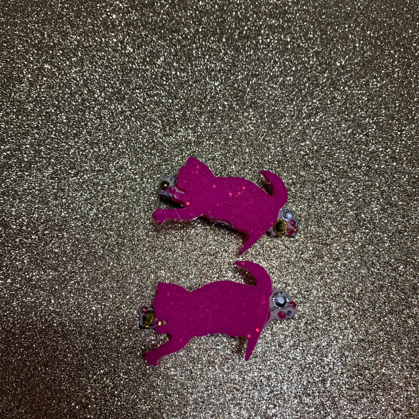 Hot pink cat clips