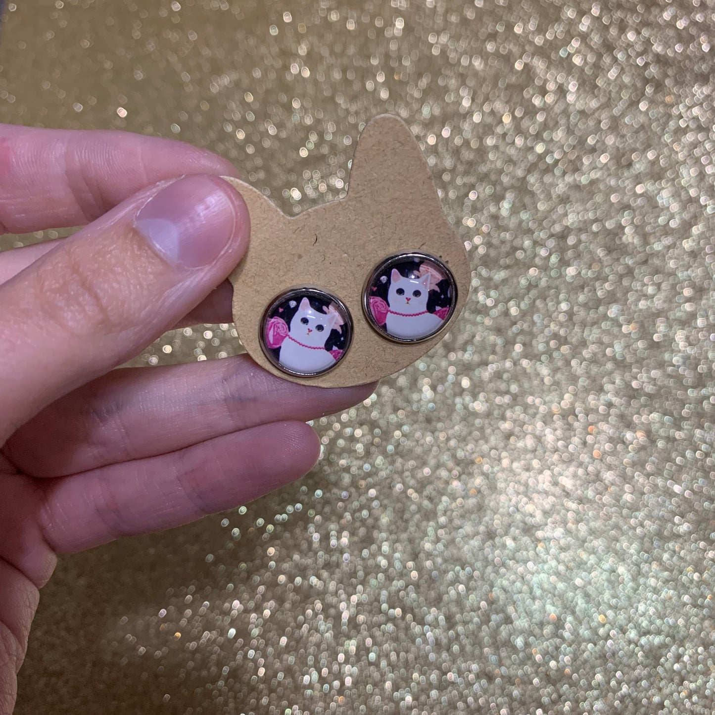 Rose Cats studs