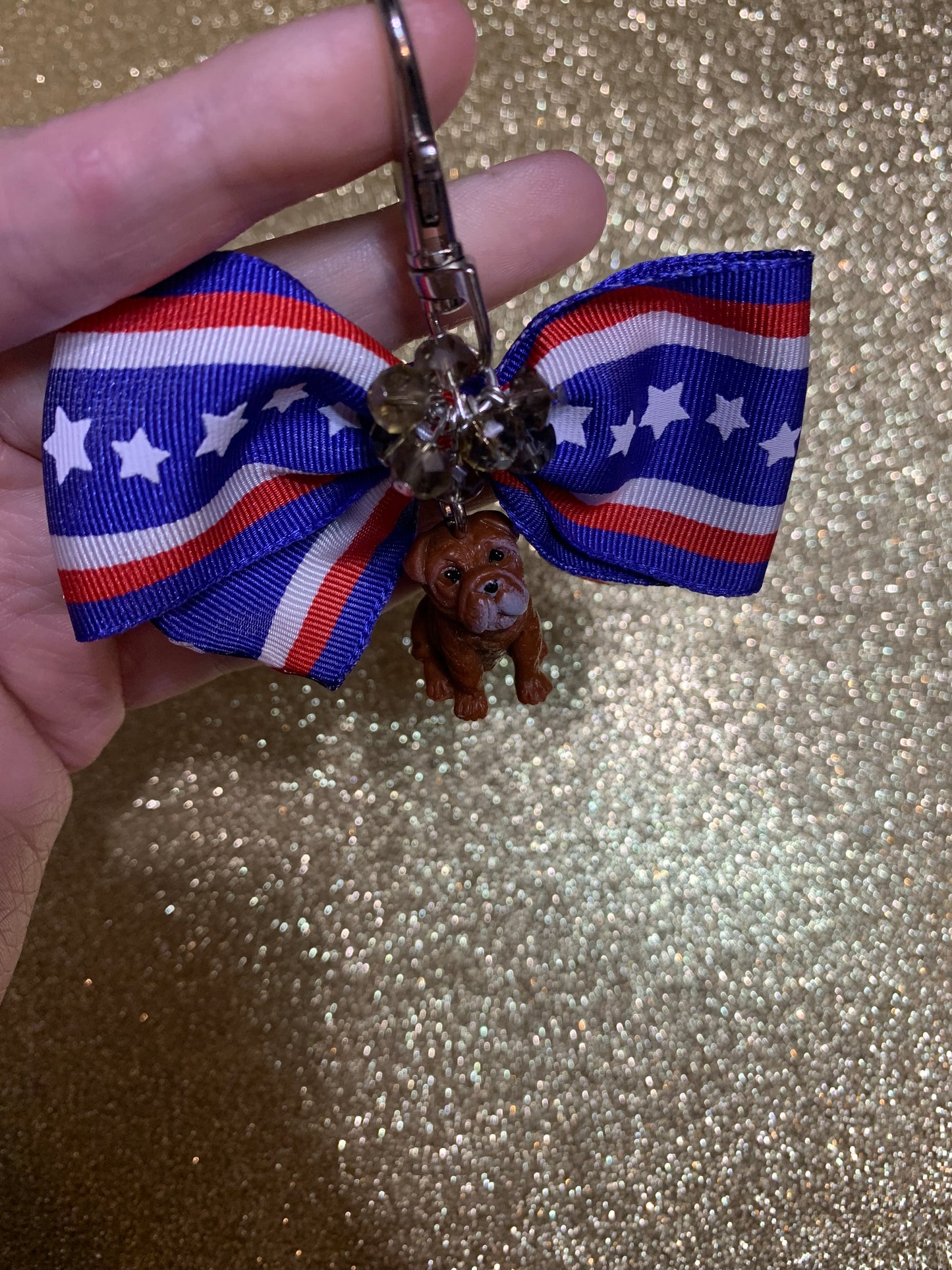 Bulldog bag charm