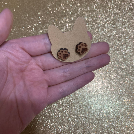 Paw print studs