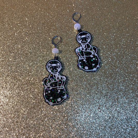 Out of this world kitty earrings