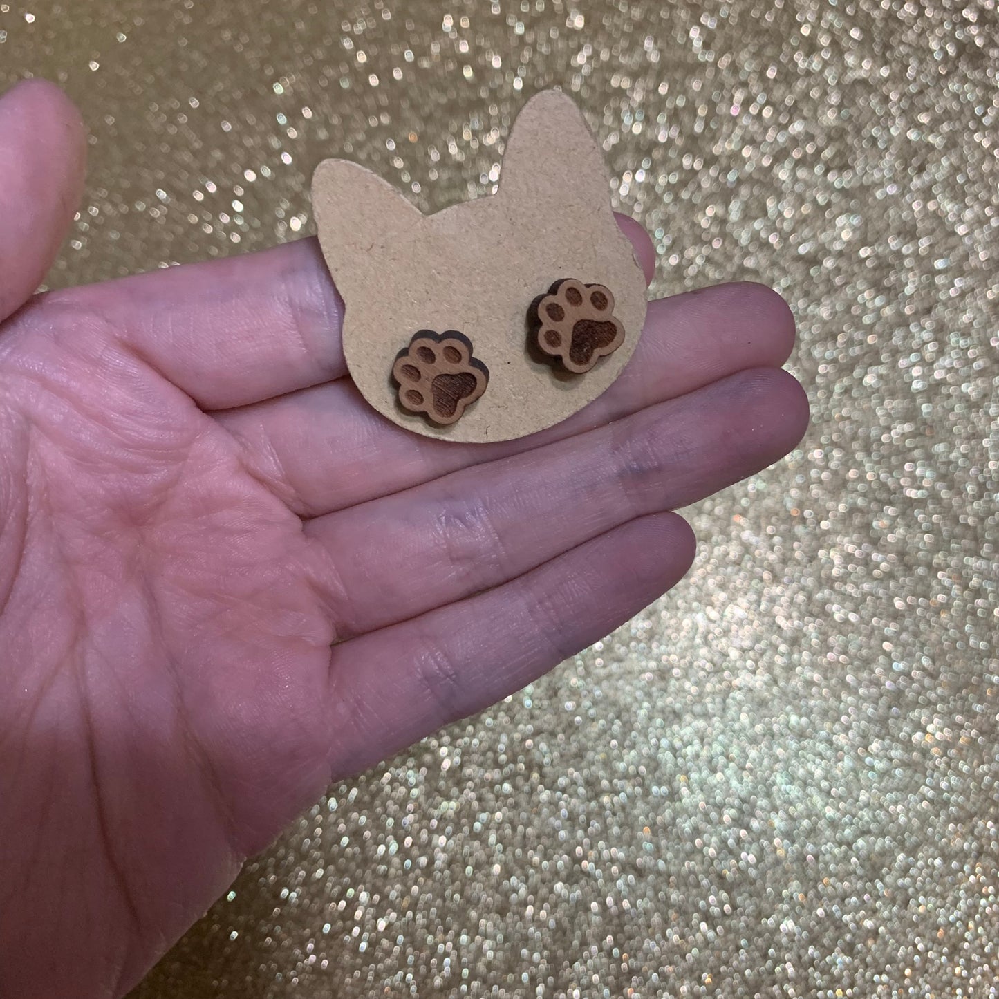 Paw print studs