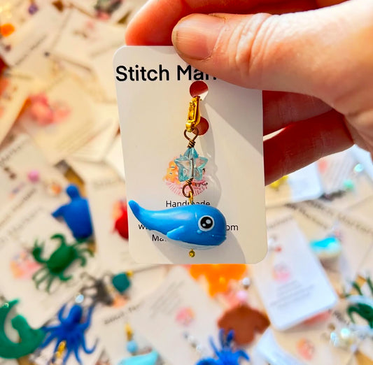 Whale stitch marker