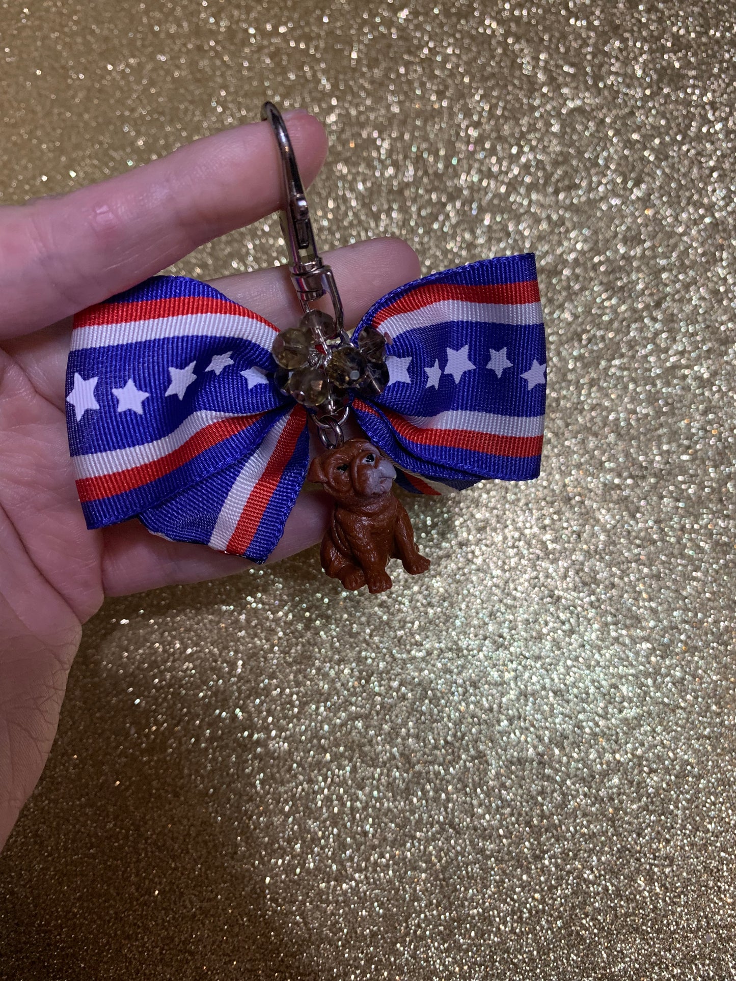 Bulldog bag charm