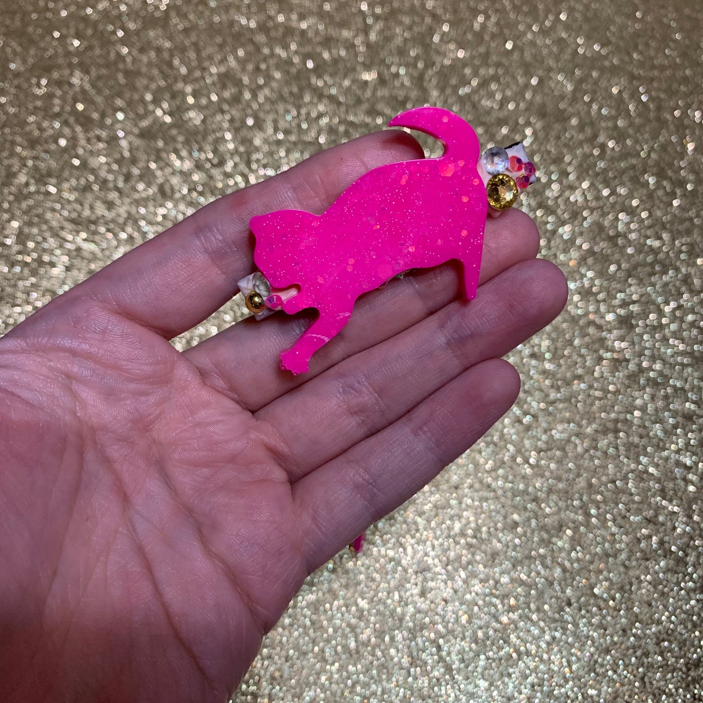 Hot pink cat clips