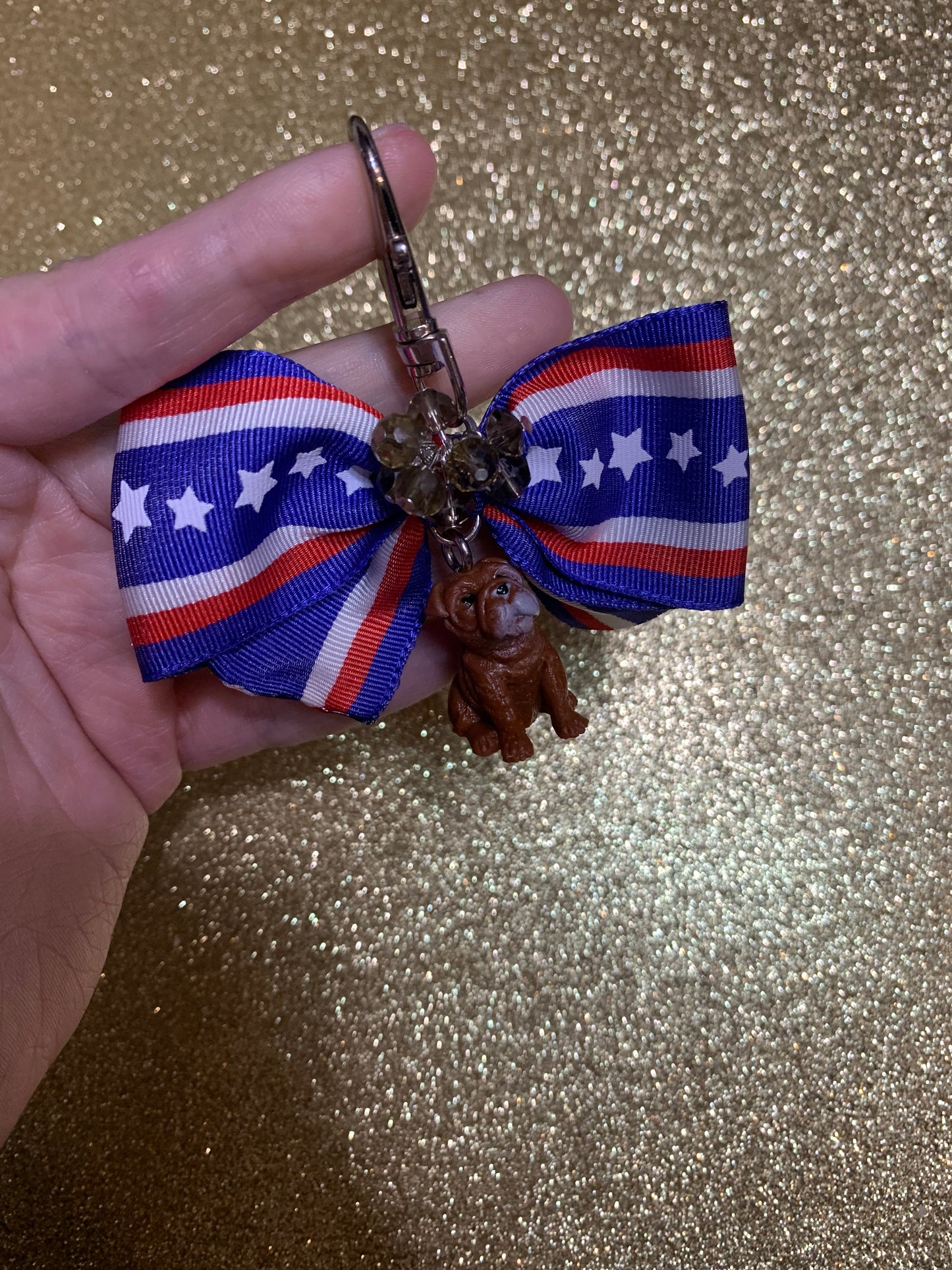 Bulldog bag charm