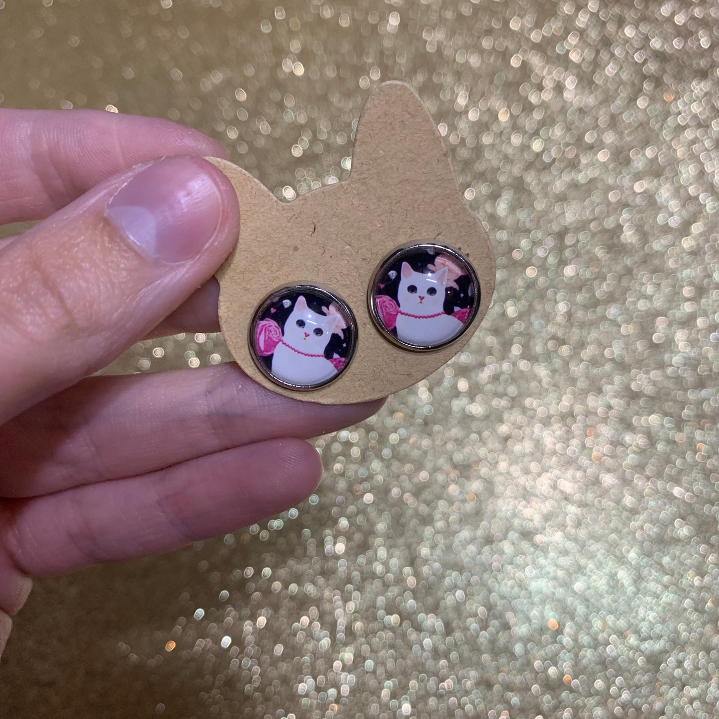 Rose Cats studs