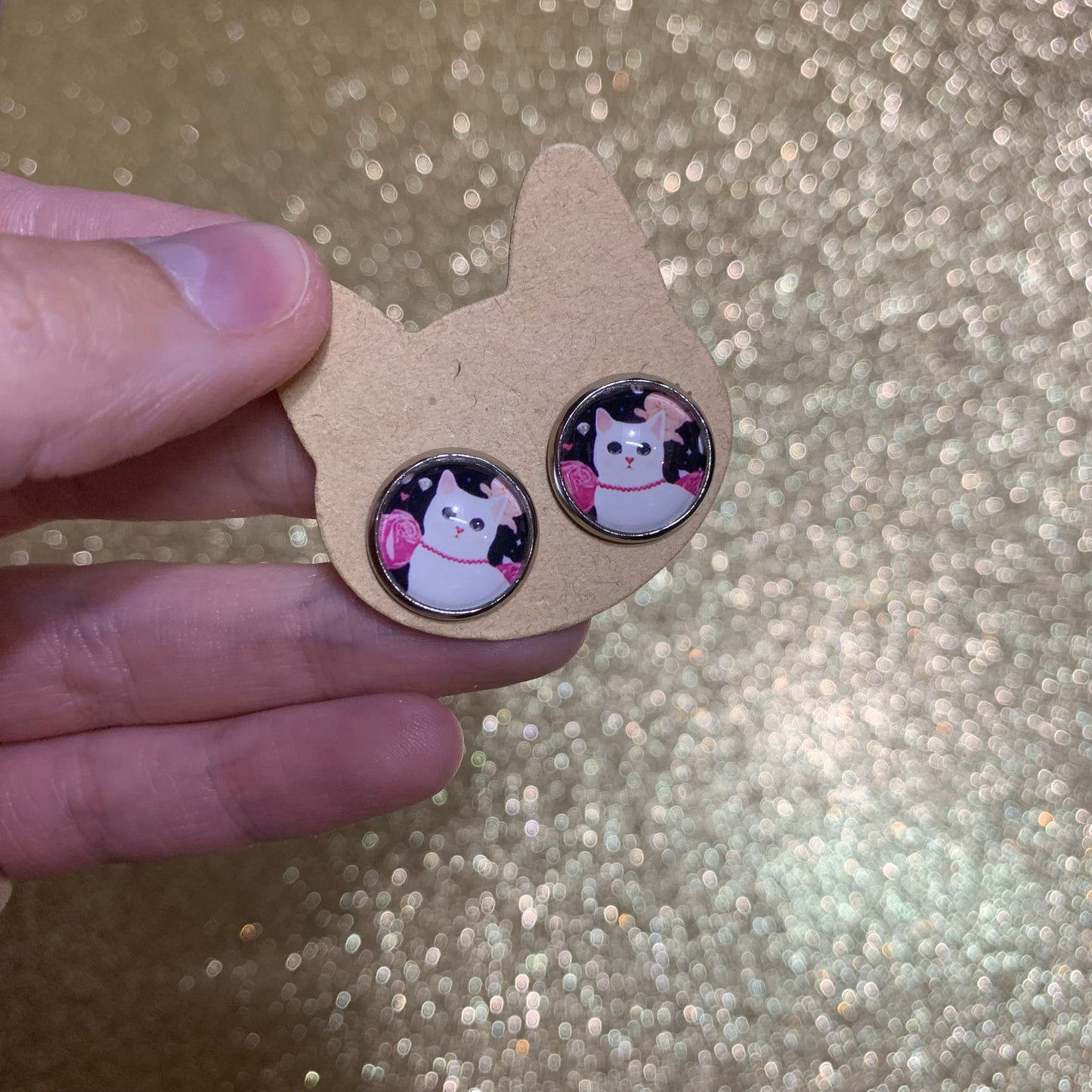 Rose Cats studs