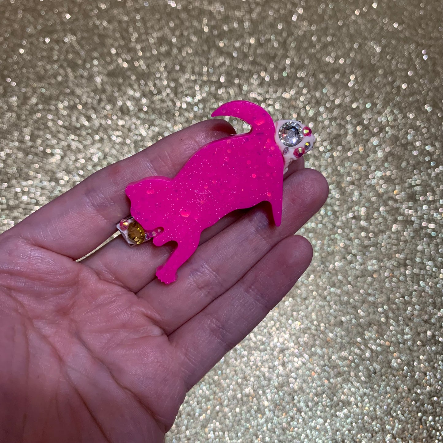 Hot pink cat clips