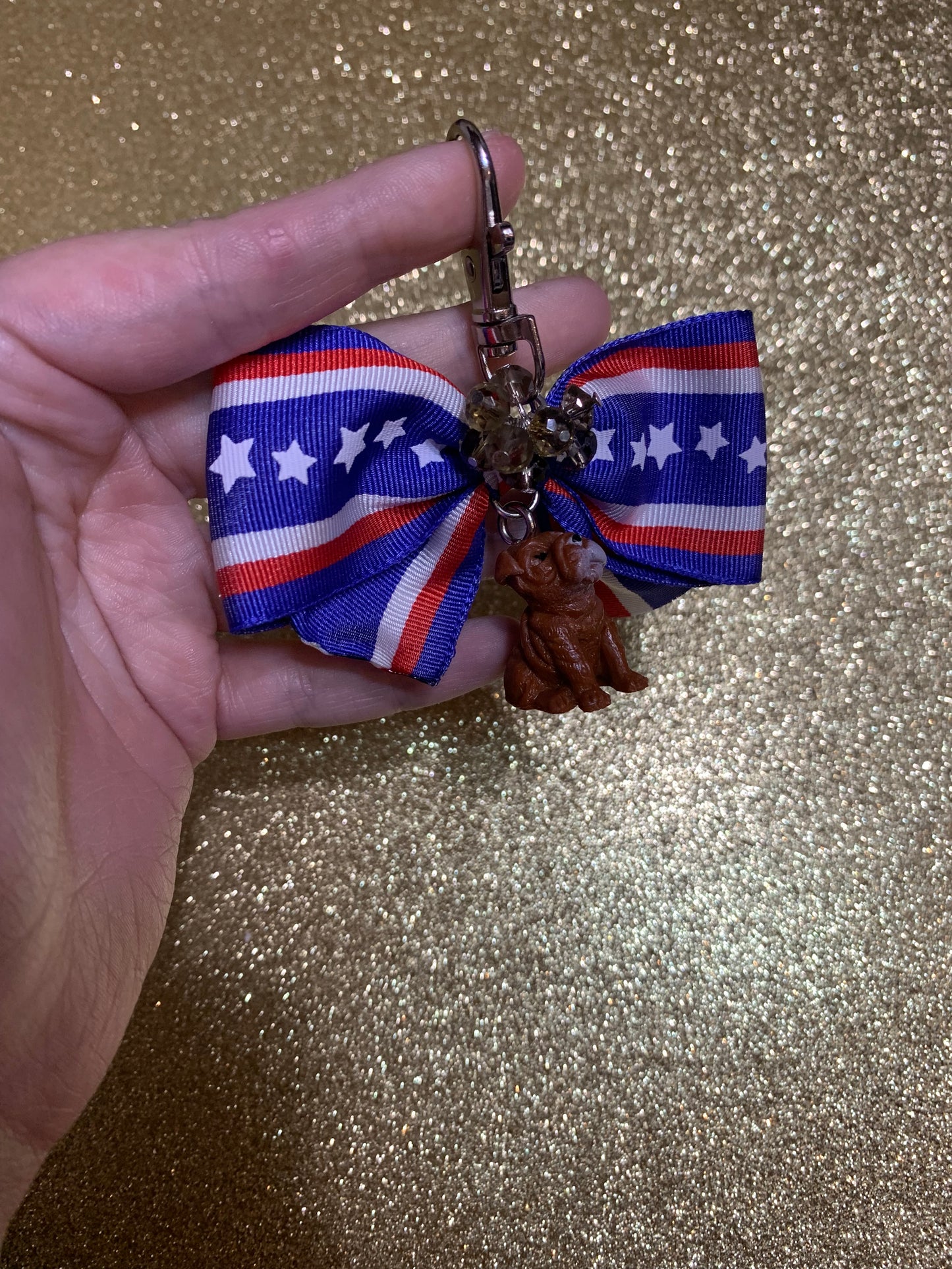 Bulldog bag charm