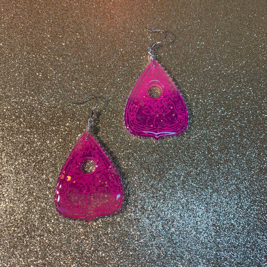 Pink and purple Planchette earrings