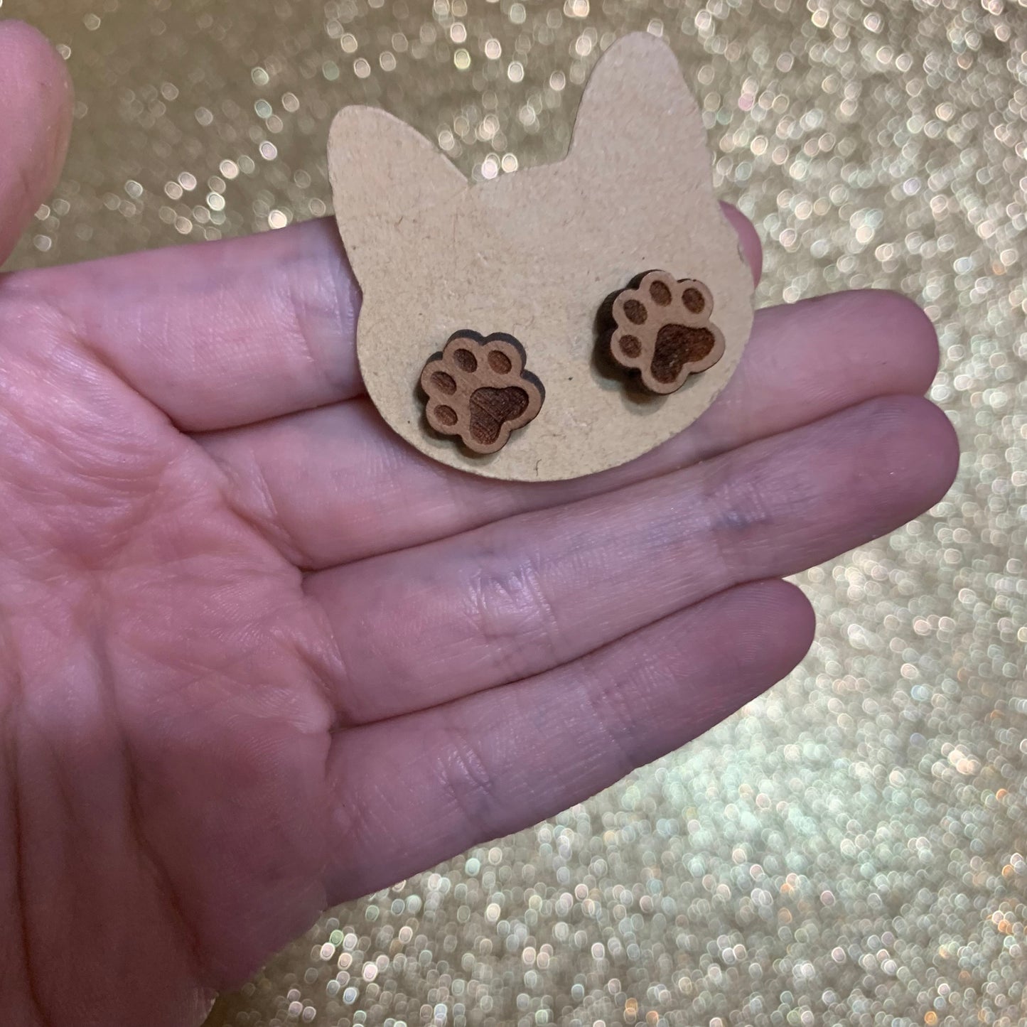 Paw print studs