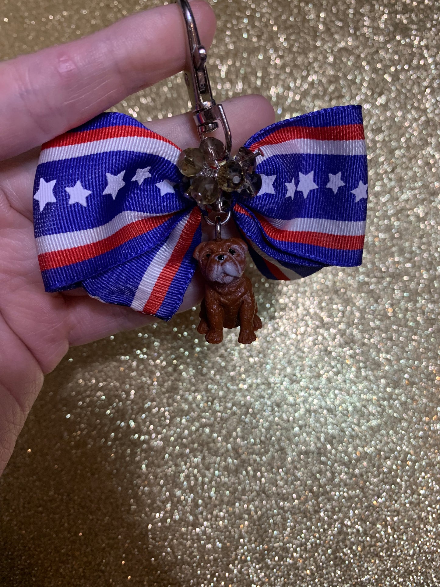 Bulldog bag charm