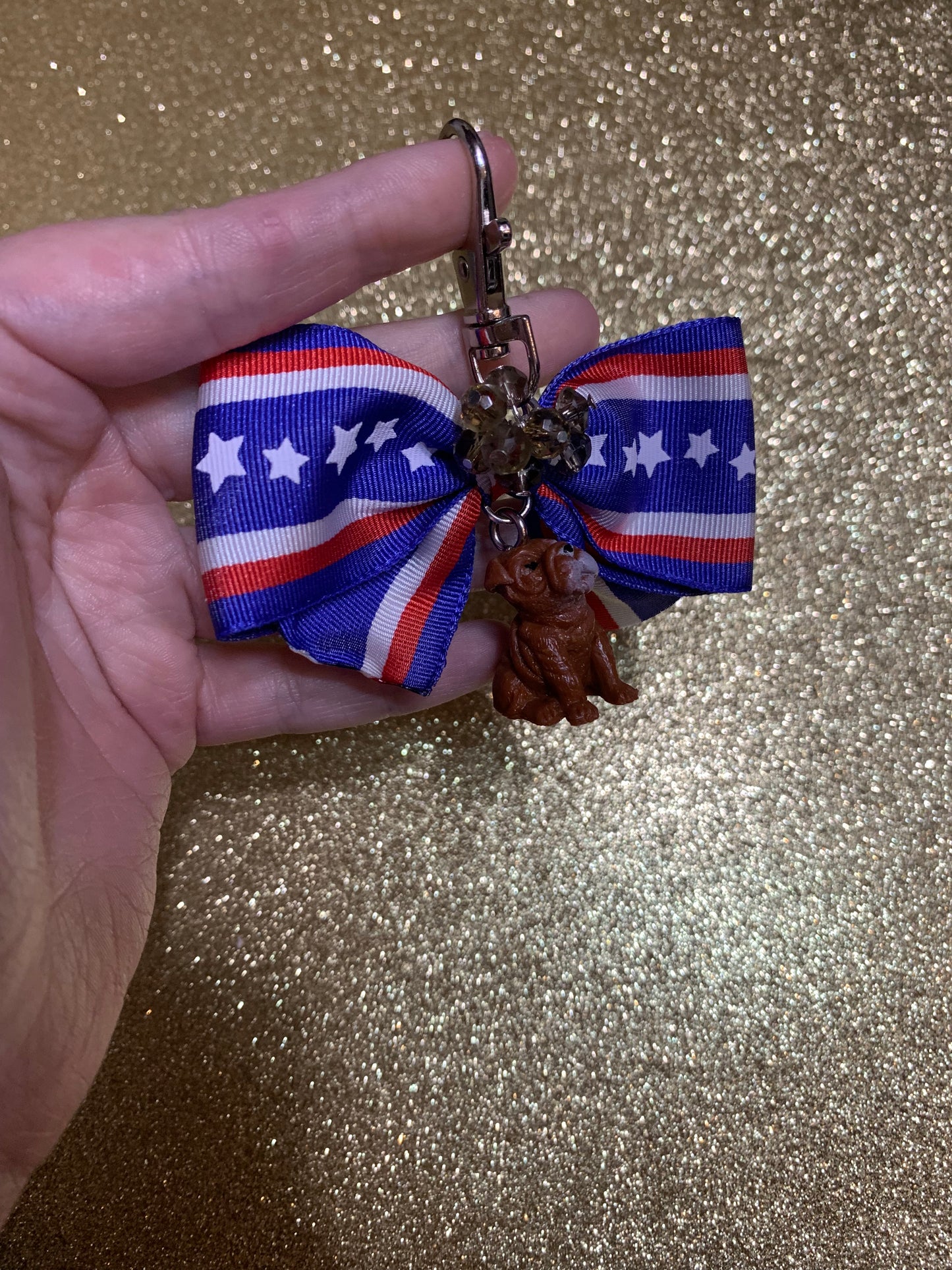 Bulldog bag charm