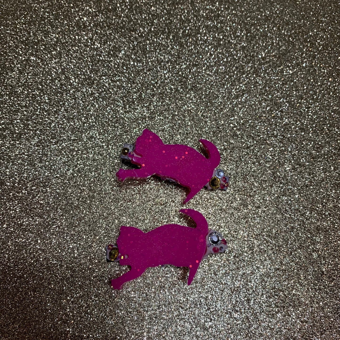 Hot pink cat clips